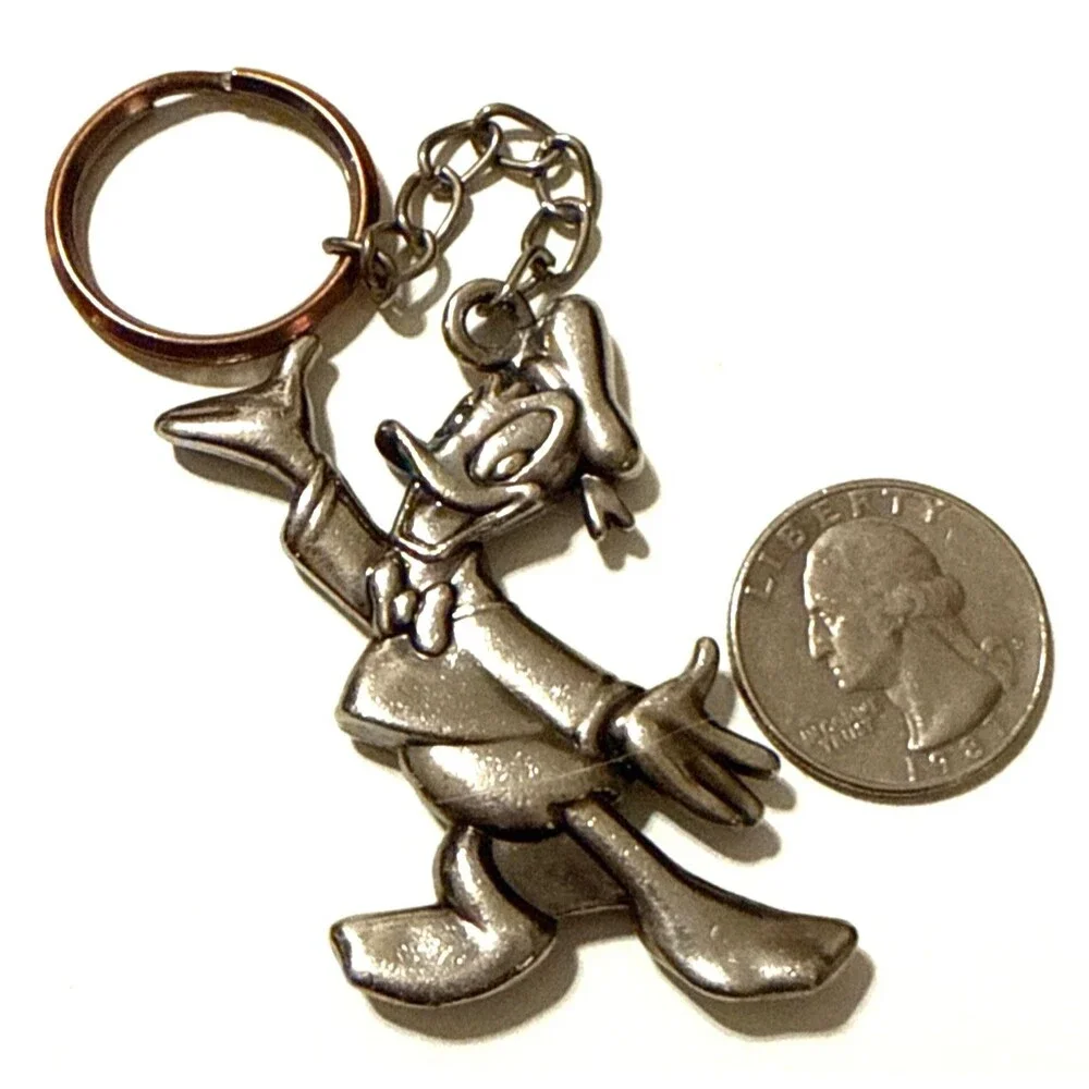 Vintage Disney Donald Duck Pewter Keychain 5